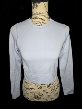 DSG Pale Blue Ribbed Long Sleeve Crop Top